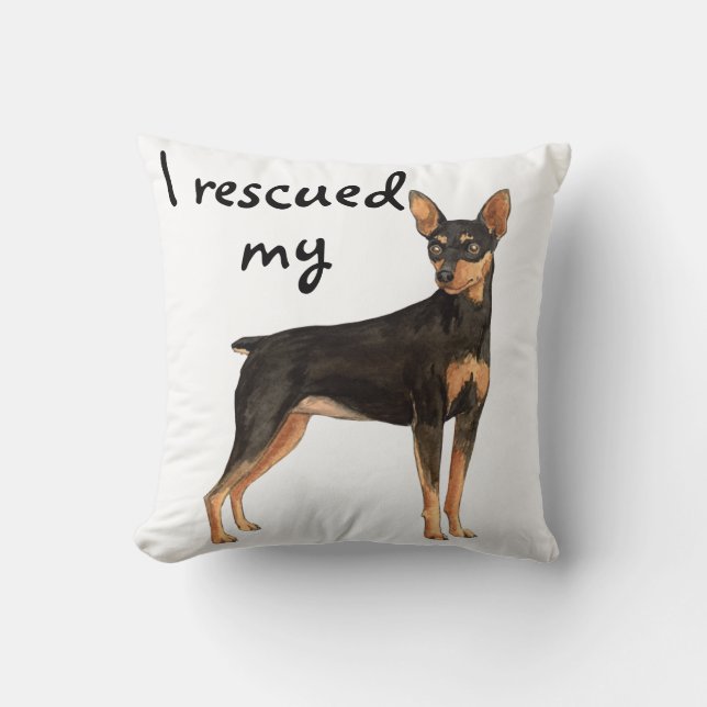 Rescue Miniature Pinscher Cushion (Front)