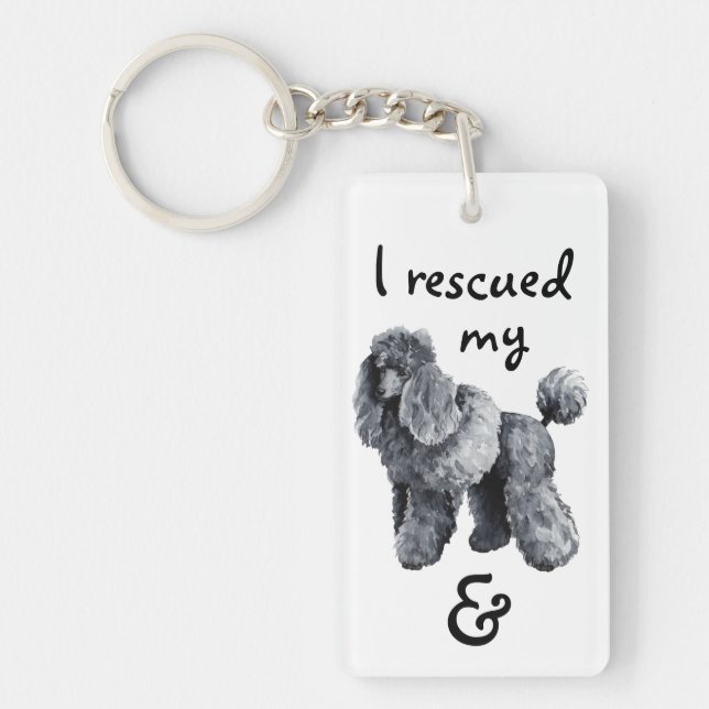 Rescue Miniature Poodle Key Ring (Front)