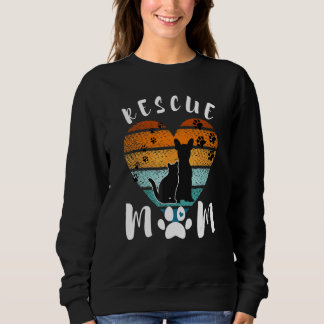 Rescue Mum Dog And Cat Rainbow Love Retro Heart Vi Sweatshirt