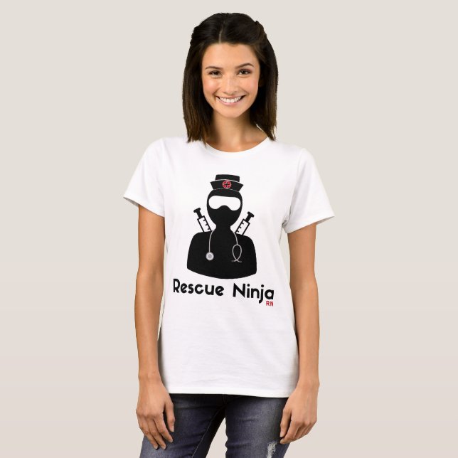 Rescue Ninja - Funny Registered Nurse T-Shirt (Front Full)