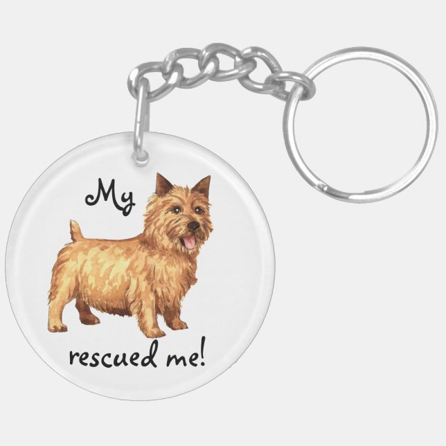 Rescue Norwich Terrier Key Ring (Back Left)