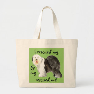 Rescue Old English Sheepdog Large Tote Bag