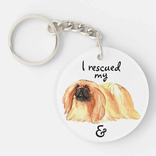 Rescue Pekingese Key Ring (Front)