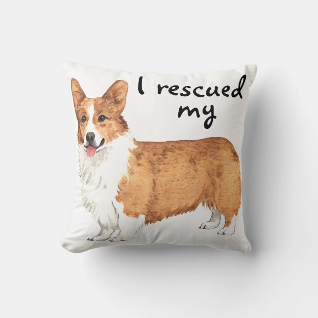 Rescue Pembroke Welsh Corgi Cushion (Front)