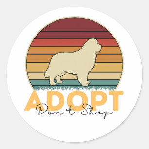 Rescue Pet Awareness – Adopt Don't Shop Newfy Dog Classic Round Sticker
