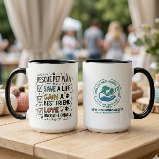 Rescue Pet Plan Checklist and Logo Mug