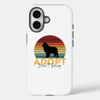 Rescue Pet Protection – Adopt Don't Shop Newfy Dog iPhone 16 Case
