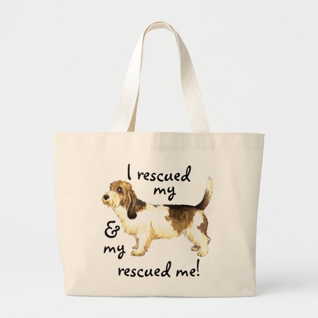 Rescue Petit Basset Griffon Vendéen Large Tote Bag (Front)