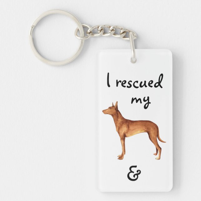 Rescue Pharaoh Hound Key Ring (Front)