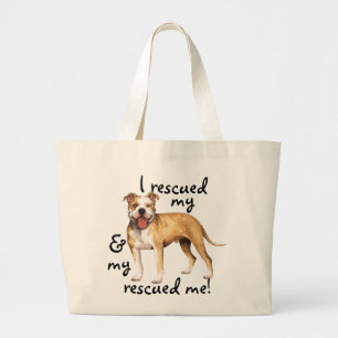 Rescue Pit Bull Terrier Large Tote Bag