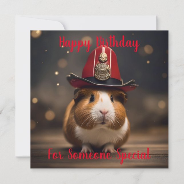 Rescue Ready: Guinea Pig in a Fireman's Hat, (Front)