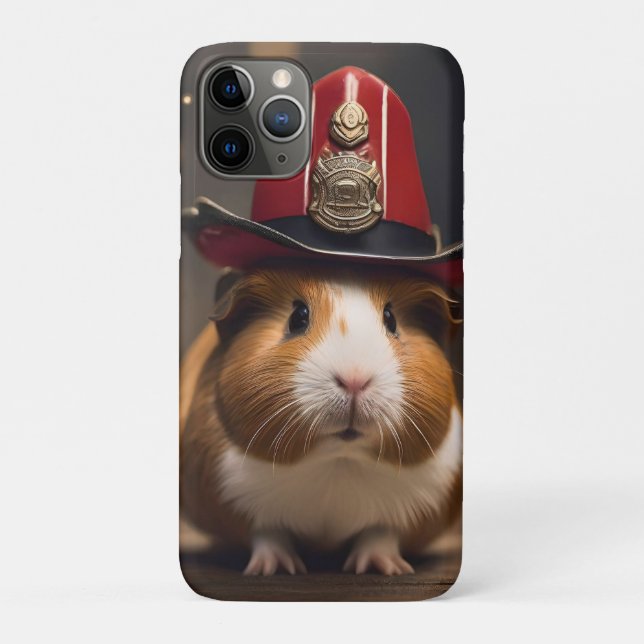 Rescue Ready: Guinea Pig in a Fireman's Hat, Case-Mate iPhone Case (Back)