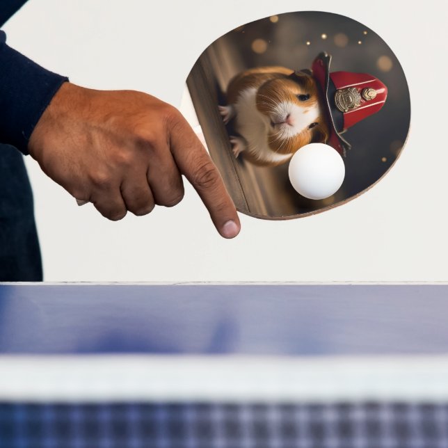 Rescue Ready: Guinea Pig in a Fireman's Hat, Ping Pong Paddle (Insitu)