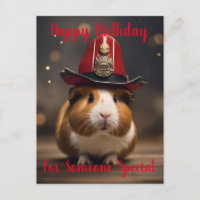 Rescue Ready: Guinea Pig in a Fireman's Hat,