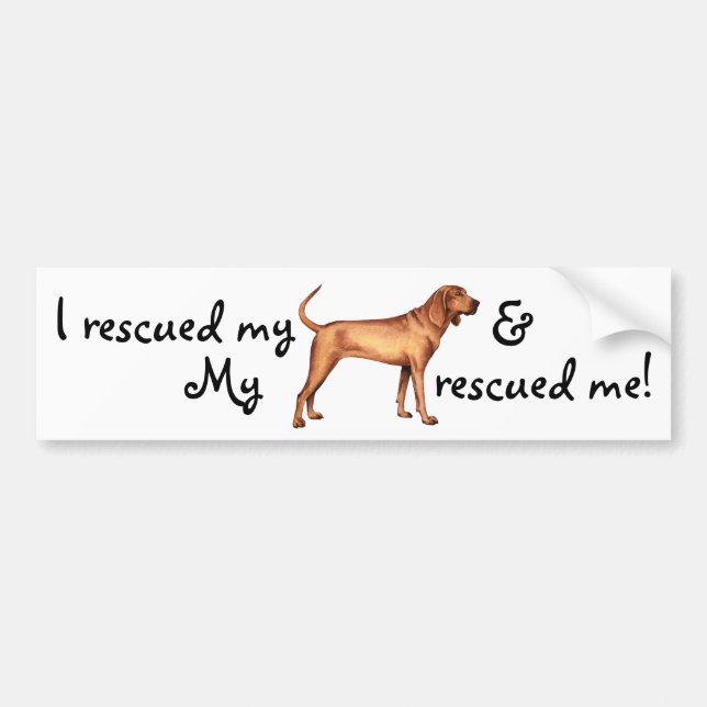 Rescue Redbone Coonhound Bumper Sticker (Front)
