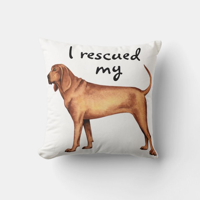Rescue Redbone Coonhound Cushion (Front)