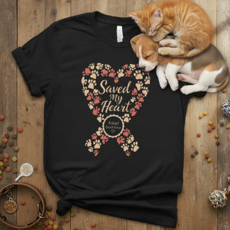 Rescue Ribbon Heart — Adopt Don’t Shop T-Shirt