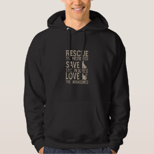 Rescue Save Love Cute Animal Rescue Dog Cat Hoodie