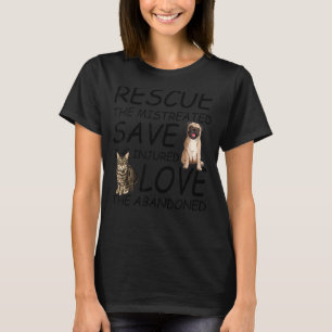 Rescue Save Love  Cute Animal Rescue Dog Cat T-Shirt