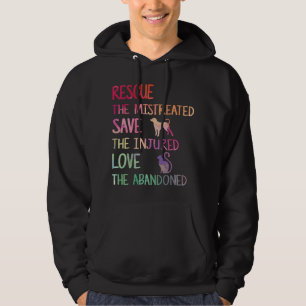RESCUE SAVE LOVE PET Animal Shelter Volunr Gifts S Hoodie