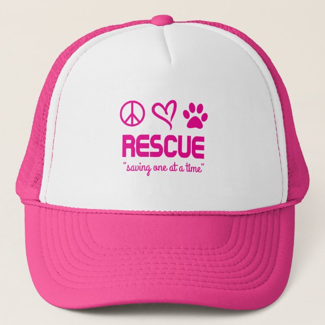 Rescue "Saving One At A Time" Hat (pink) (Front)