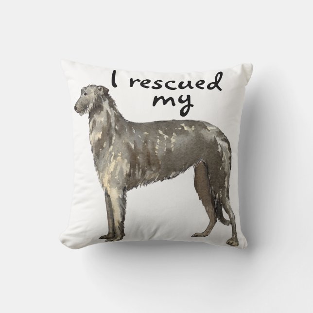 Rescue Scottish Deerhound Cushion (Front)