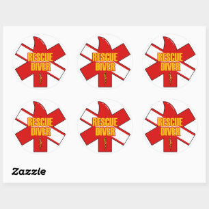 Rescue Scuba Diver Circle Sticker