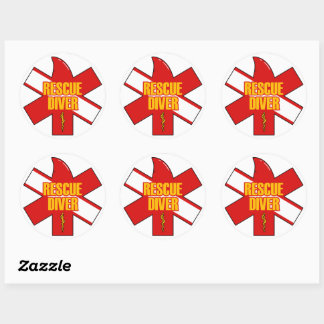 Rescue Scuba Diver Circle Sticker