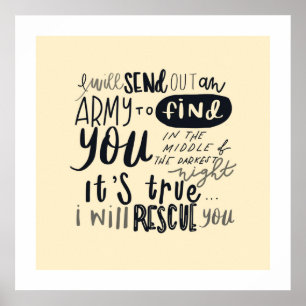 Rescue Song Lyrics : White Border Poster