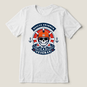 Rescue Swimmer Veteran Maritime Skull Tri-Blend Shirt