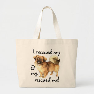 Rescue Tibetan Spaniel Large Tote Bag