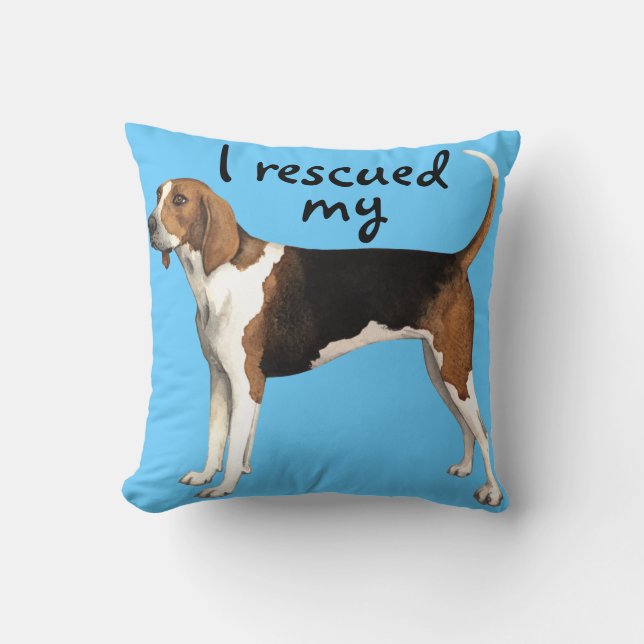 Rescue Treeing Walker Coonhound Cushion (Front)