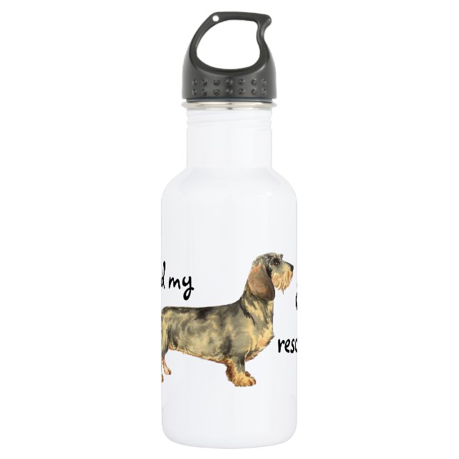 Rescue Wirehaired Dachshund 532 Ml Water Bottle (Front)