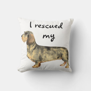 Rescue Wirehaired Dachshund Cushion
