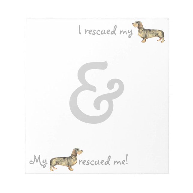 Rescue Wirehaired Dachshund Notepad (Front)
