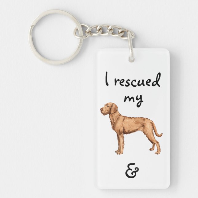 Rescue Wirehaired Vizsla Key Ring (Front)