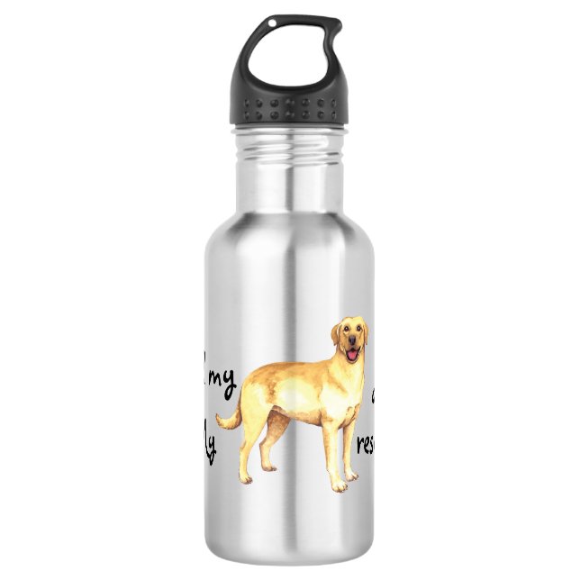 Rescue Yellow Lab 532 Ml Water Bottle (Front)