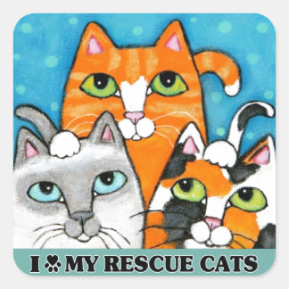 Rescued Cat Lover's Cute Reward Sticker