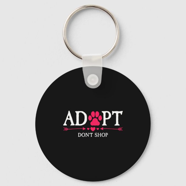 Rescued Is My Favorite Breed Adopt Don't Shop Dog  Key Ring (Front)