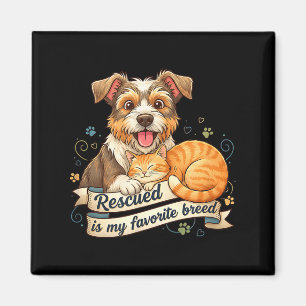 Rescued Is My Favorite Breed Dog Cat Pet Adoption Magnet