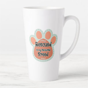 Rescued Is My Favorite Breed Dog Paw Print Latte Mug
