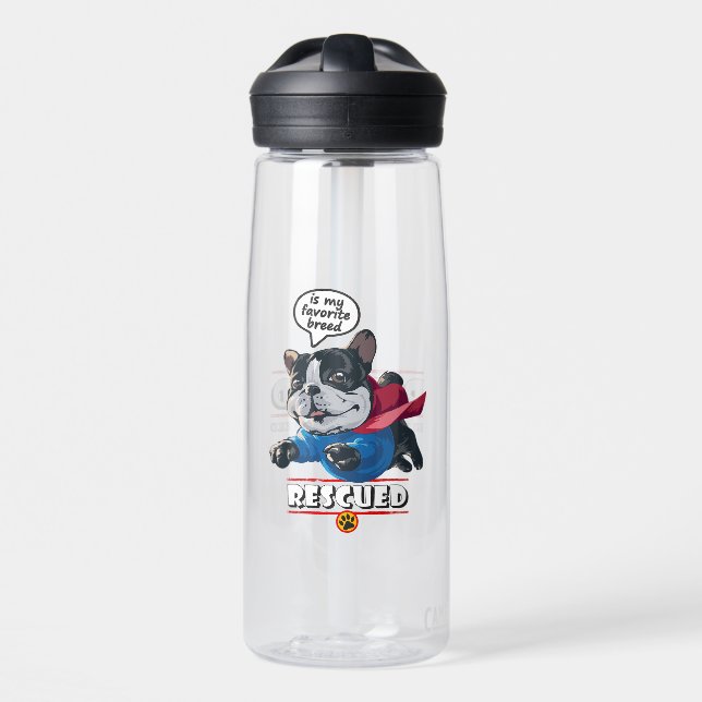 Rescued is my favourite breed | 25oz Water Bottle (Front)