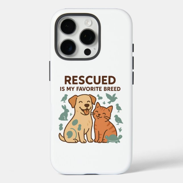 Rescued is My Favourite Breed Case-Mate iPhone Case (Back)