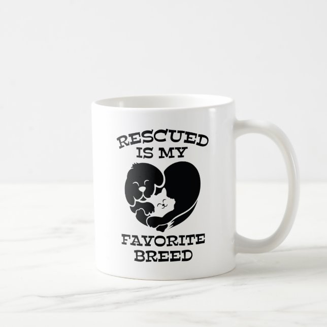 Rescued Is My Favourite Breed Coffee Mug (Right)