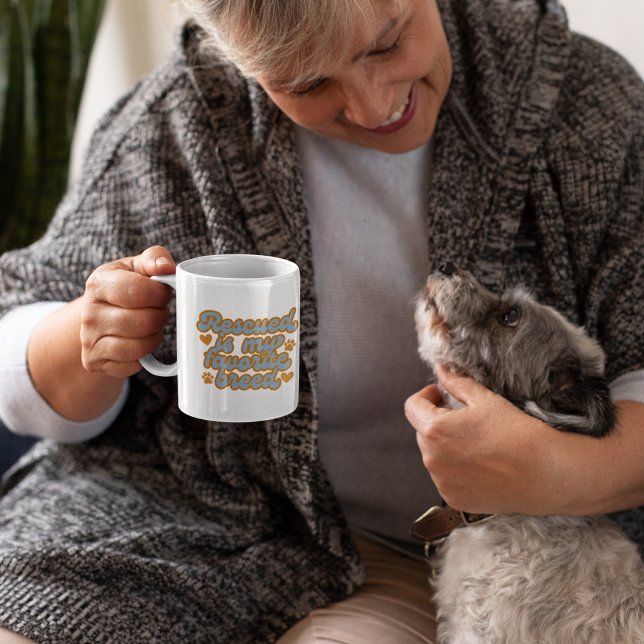 Rescued Is My Favourite Breed Mug (Celebrate the special dog rescue parent with this fun, "Rescued is my favorite breed" mug! )