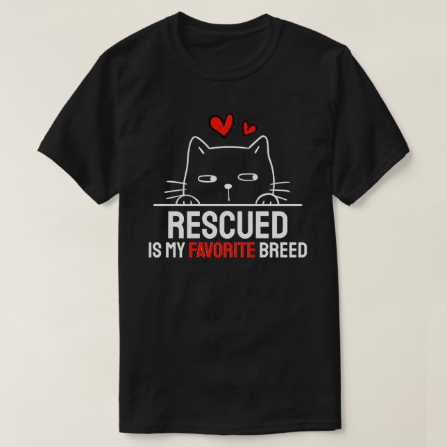 Rescued Is My Favourite Breed T-Shirt (Design Front)