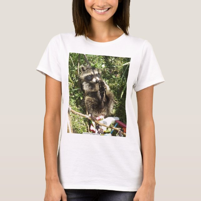 Rescued & Rehabilitated Racoon Baby T-Shirt (Front)