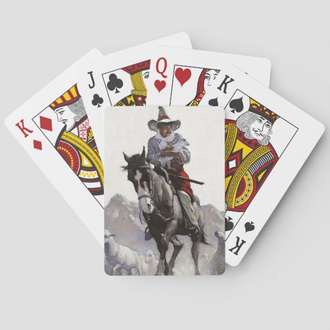 Rescued Western Art by NC Wyeth Playing Cards (Back)