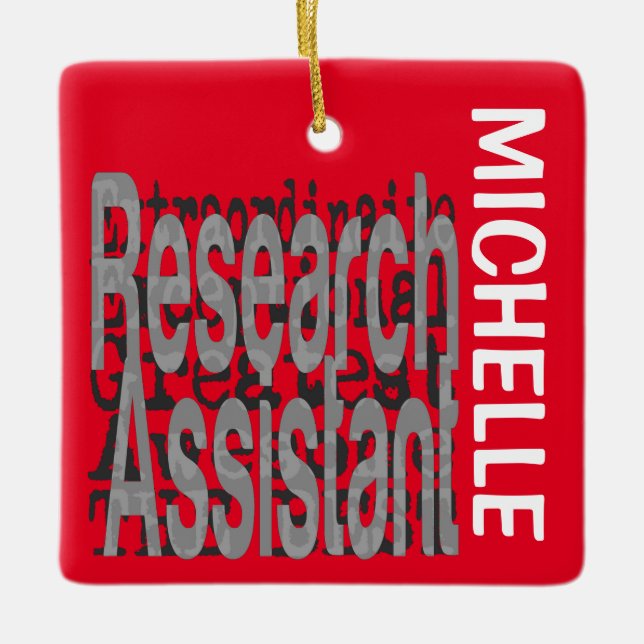 Research Assistant Extraordinaire CUSTOM Ceramic Ornament (Front)