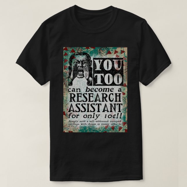 Research Assistant Funny Vintage Retro T-Shirt (Design Front)